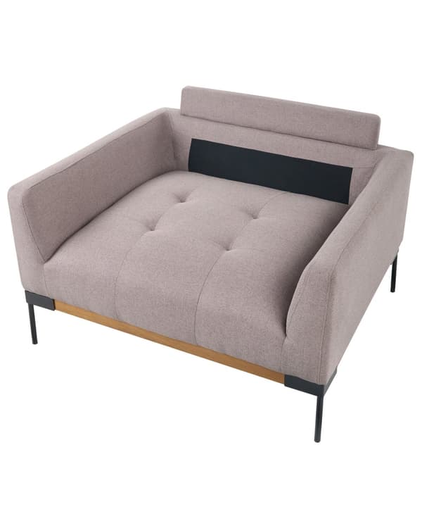 Lenestol Taupe Polyesterstoff Svarte jernben Ekstra puter Moderne design Stue Hvilestol