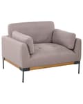Miniatyrbilde 1 av 11: Lenestol Taupe Polyesterstoff Svarte jernben Ekstra puter Moderne design Stue Hvilestol