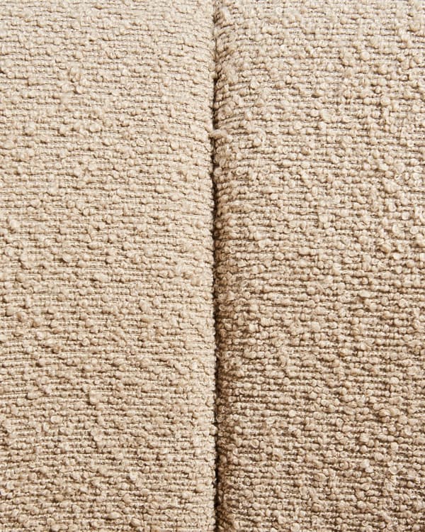 Lænestol Beige bouclé Sort metal Rund form Moderne design Stue Spisestue Lænestol