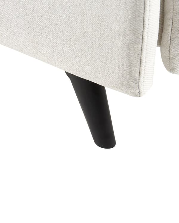 Hvilestol Hvid stofbeklædning Push-Back Manuelt justerbar ryg og fodstøtte Lænestol i retrodesign