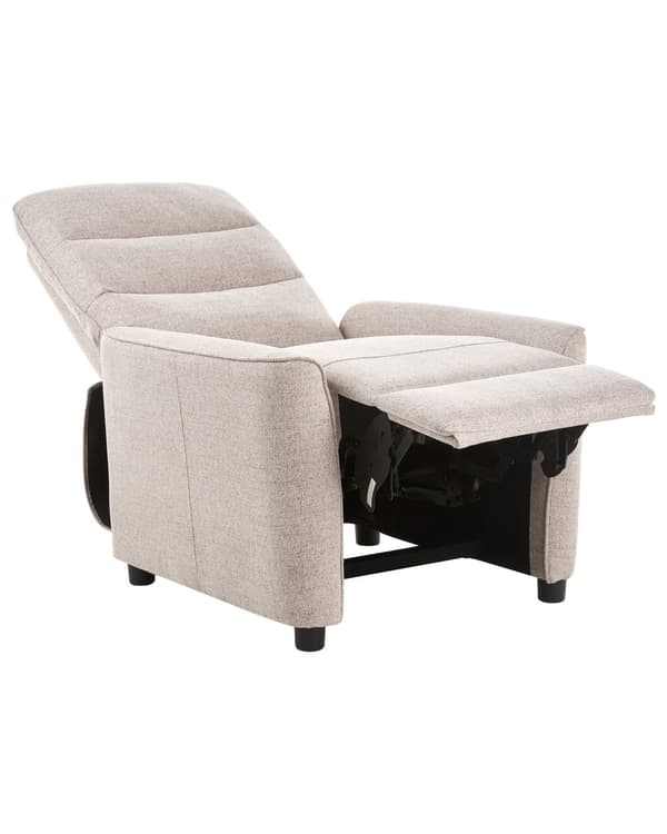 Hvilestol Taupe Stofftrekk Push-Back Manuelt Justerbar Rygg og Fotstøtte Retro Design Lenestol