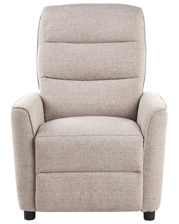 Hvilestol Taupe Stofftrekk Push-Back Manuelt Justerbar Rygg og Fotstøtte Retro Design Lenestol
