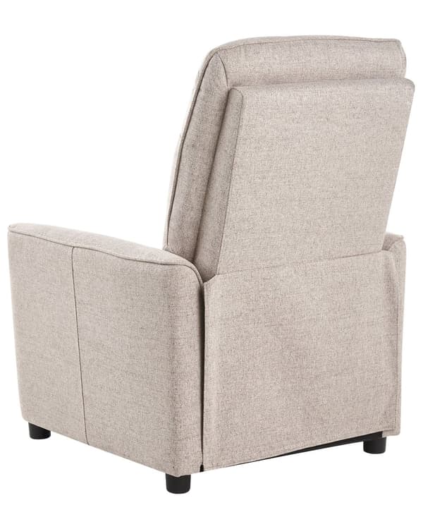 Hvilestol Taupe Stofftrekk Push-Back Manuelt Justerbar Rygg og Fotstøtte Retro Design Lenestol