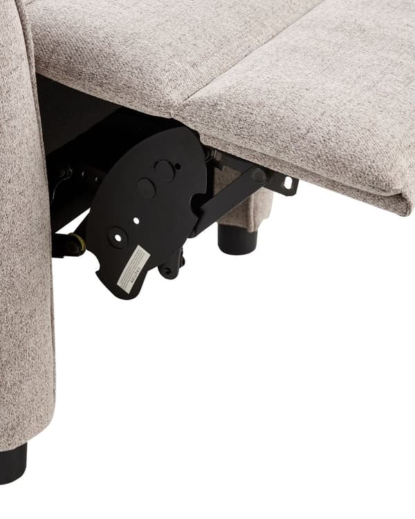 Hvilestol Taupe Stofftrekk Push-Back Manuelt Justerbar Rygg og Fotstøtte Retro Design Lenestol