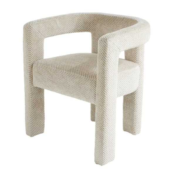 Fauteuil bridge en tissu écru L63 cm - TAPISSIER