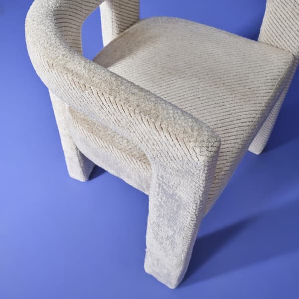 Fauteuil bridge en tissu écru L63 cm - TAPISSIER