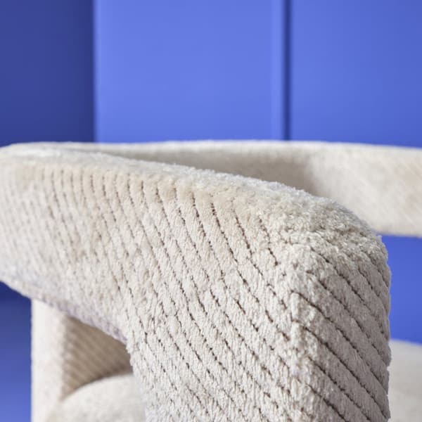 Fauteuil bridge en tissu écru L63 cm - TAPISSIER