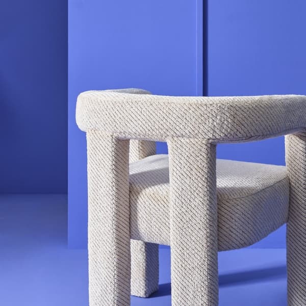 Fauteuil bridge en tissu écru L63 cm - TAPISSIER