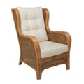Miniatyrbild 3 av 6: Fauteuil en rotin et tissu L70 cm - GUSTAVE