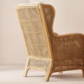 Miniatyrbild 5 av 6: Fauteuil en rotin et tissu L70 cm - GUSTAVE
