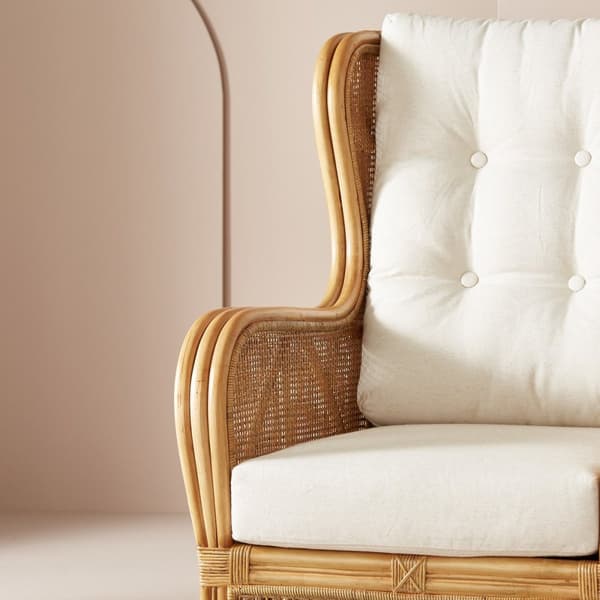 Fauteuil en rotin et tissu L70 cm - GUSTAVE