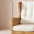 Miniatyrbild 6 av 6: Fauteuil en rotin et tissu L70 cm - GUSTAVE