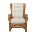 Miniatyrbild 1 av 6: Fauteuil en rotin et tissu L70 cm - GUSTAVE