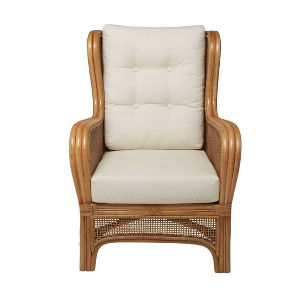 Fauteuil en rotin et tissu L70 cm - GUSTAVE