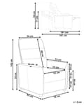 Miniatyrbillede 3 af 11: Hvilestol Hvid stofbeklædning Push-Back Manuelt justerbar ryg og fodstøtte Lænestol i retrodesign