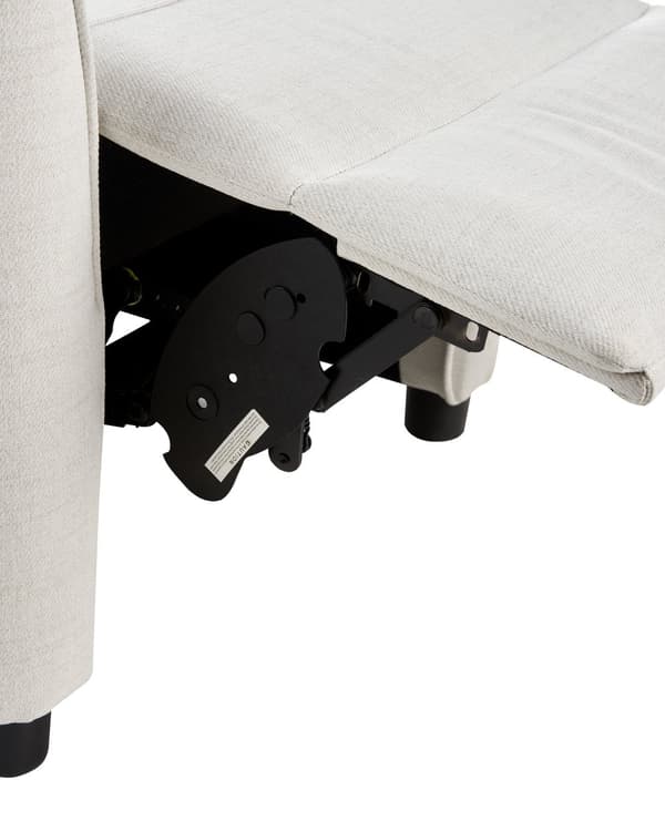 Hvilestol Hvid stofbeklædning Push-Back Manuelt justerbar ryg og fodstøtte Lænestol i retrodesign