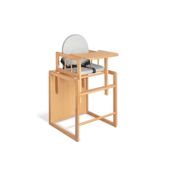 Rootz High Chair Lene - Konvertibel børnestol - Træhøjstol - Vandtæt dækning - 47 cm x 55 cm x 88 cm