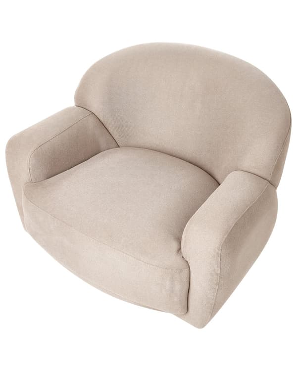 Lenestol Taupe Stoff Gullfarget understell Vannavvisende stoff Retro og glamorøs stil Hvilestol Stue