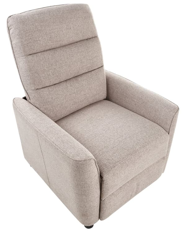 Reclinerstol Taupe Tygklädsel Push-Back Manuellt Justerbar Rygg och Fotstöd Retro Design Fåtölj