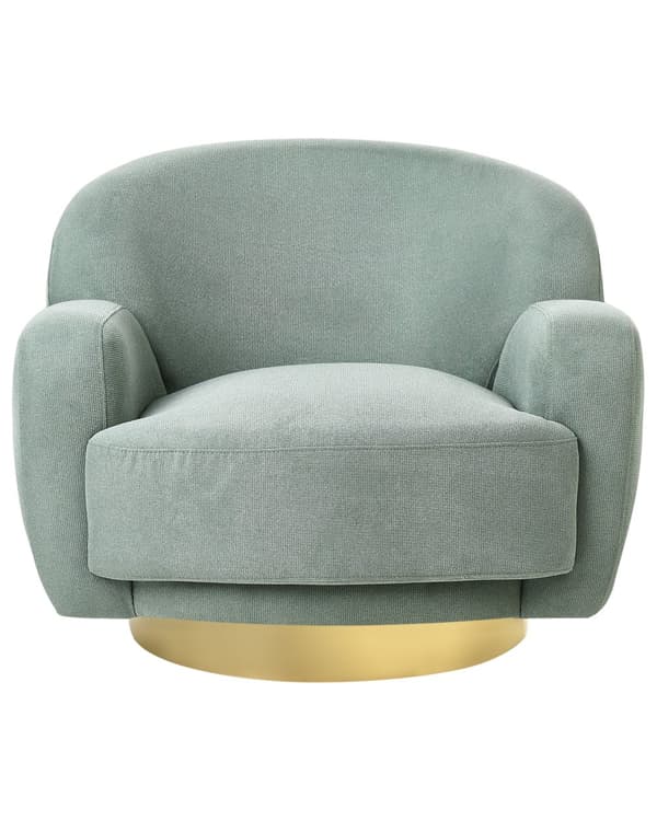 Lænestol Grøn stof Guldfarvet fod Vandafvisende stof Retro og glamourøs stil Lænestol Stue