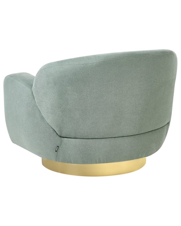 Lænestol Grøn stof Guldfarvet fod Vandafvisende stof Retro og glamourøs stil Lænestol Stue