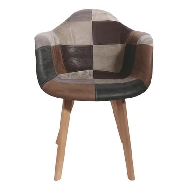 Fåtöljer - Paris Pris - Patchwork - Set om 2 - 84 cm - Brun - Trä