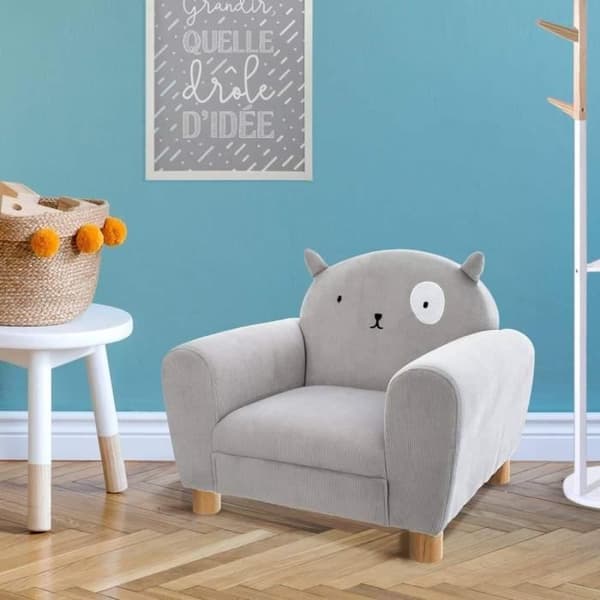 Atmosphera Fauteuil Grå Kattöron för Barnrum H 43 cm 94
