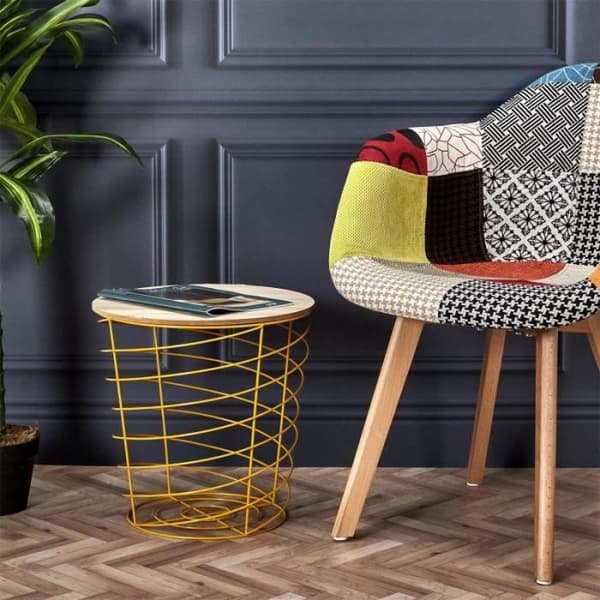 SKANDINAVISK PATCHWORK FÅTÖLJ I SET OM 2 85X62X43