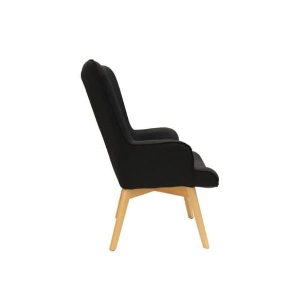 Fåtölj - BELDEKO - Helinski svart M1 - Trä/Metall/Tyg - Modernt - Design