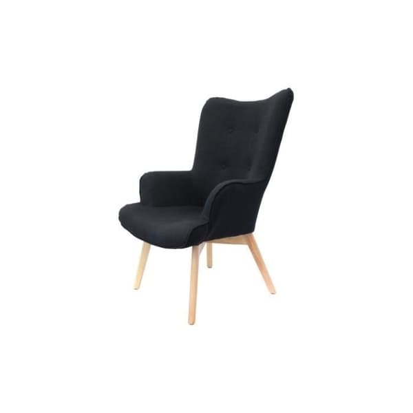 Fåtölj - BELDEKO - Helinski svart M1 - Trä/Metall/Tyg - Modernt - Design