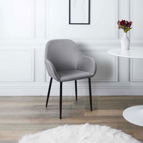 Vintage fåtölj - AC-DÉCO - Giulia - Tyg - Grå - L 55.7 cm x b 59.2 cm x H 85 cm