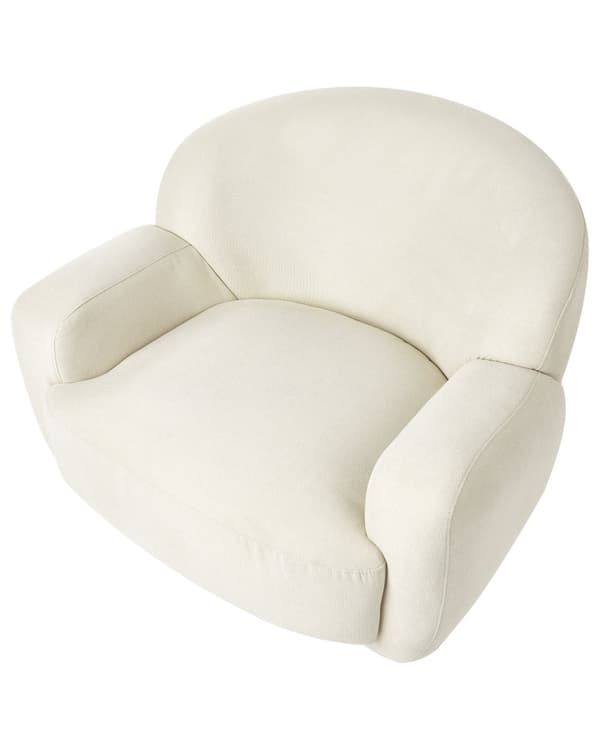 Fåtölj Ljusbeige Tyg Guldfot Retro Glam Art Inredning Stil