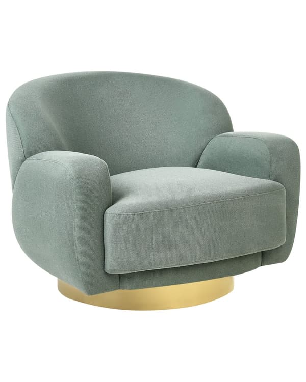 Fåtölj Grön Tyg Guldfot Retro Glam Art Inredning Stil