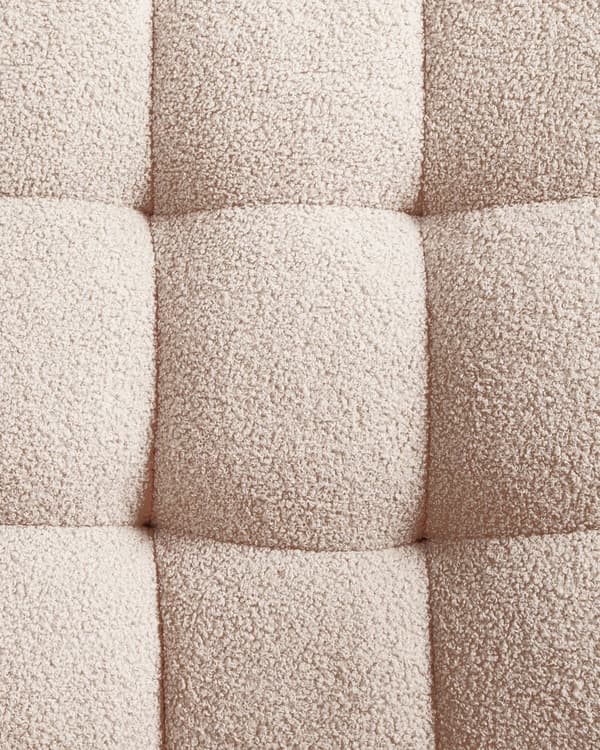 Lenestol Boucle Beige Svarte Metallben Uten Armlener Moderne Design Hvilestol Stue Soverom