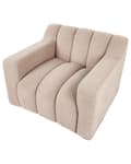 Miniatyrbillede 8 af 11: Lænestol beige polstret boucle-lænestol med ryghynder i moderne designstil lounge-stol