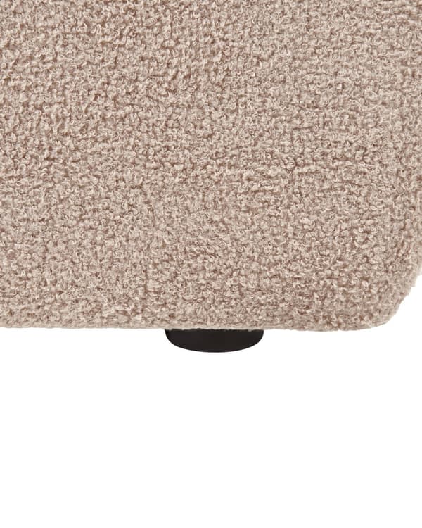 Lænestol beige polstret boucle-lænestol med ryghynder i moderne designstil lounge-stol