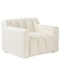 Miniatyrbillede 5 af 11: Lænestol hvid polstret boucle-lænestol med ryghynder i moderne designstil lounge-stol