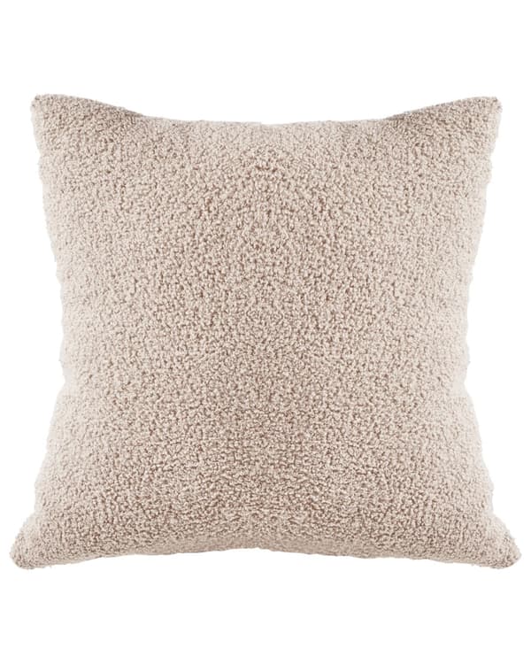Fåtölj Beige Boucle Svängbar Järn Bas Två Kuddar Rund Rygg Modern Glam Stil Vardagsrum