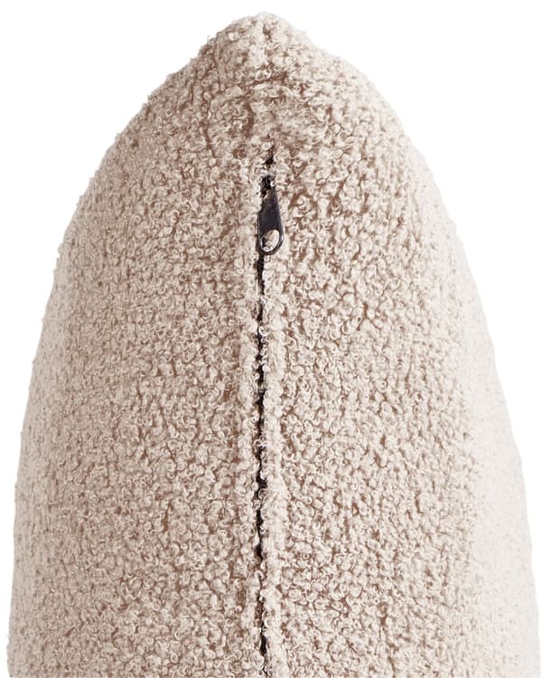 Fåtölj Beige Boucle Svängbar Järn Bas Två Kuddar Rund Rygg Modern Glam Stil Vardagsrum