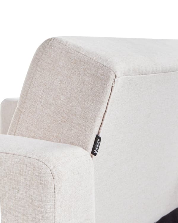 Lænestol Beige Polyester Stuestol med Armlæn til Stuen Bred Hvilestol Polstret Design Møbel Sovestol med Sovefunktion God Liggekomfort