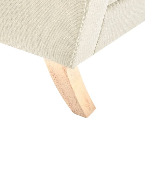 Fåtölj Beige Polyester Tyg Träben Retro Minimalistiska Vardagsrumsmöbler