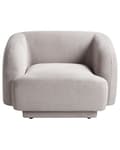Miniatyrbilde 5 av 11: Lenestol Lysegrått Stoff Retro Glam Art Decor Style med Armlener til Stue
