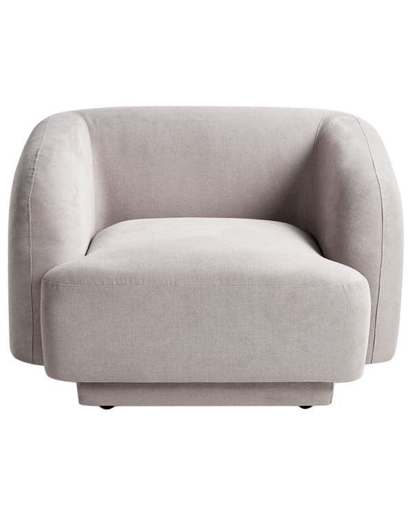 Lenestol Lysegrått Stoff Retro Glam Art Decor Style med Armlener til Stue