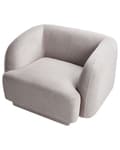 Miniatyrbilde 6 av 11: Lenestol Lysegrått Stoff Retro Glam Art Decor Style med Armlener til Stue