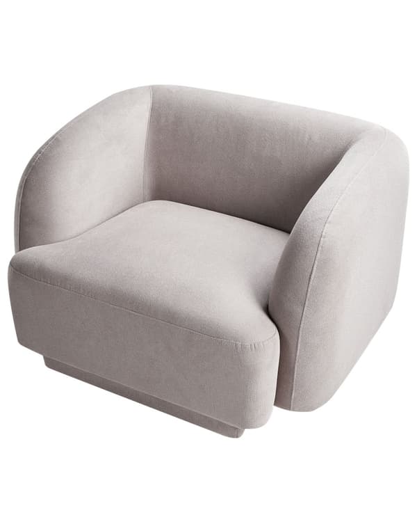 Lenestol Lysegrått Stoff Retro Glam Art Decor Style med Armlener til Stue
