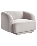 Miniatyrbilde 1 av 11: Lenestol Lysegrått Stoff Retro Glam Art Decor Style med Armlener til Stue