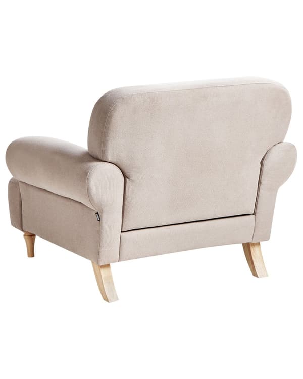 Lenestol Taupe Polyester Stoff Treben Retro Minimalistiske Stue Møbler