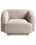 Miniatyrbilde 5 av 11: Lenestol Taupe Stoff Retro Glam Art Decor Style med Armlener til Stue