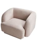 Miniatyrbilde 6 av 11: Lenestol Taupe Stoff Retro Glam Art Decor Style med Armlener til Stue