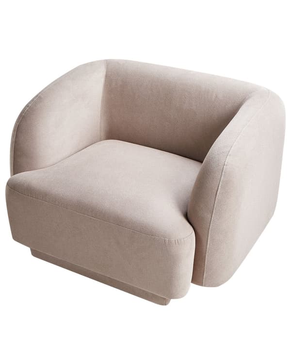 Lenestol Taupe Stoff Retro Glam Art Decor Style med Armlener til Stue